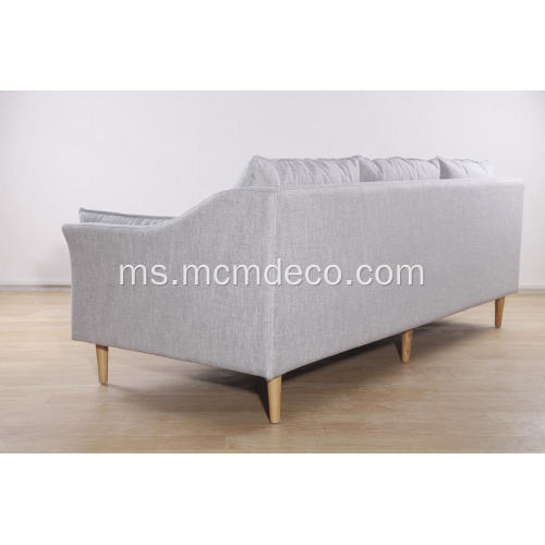 Sofa moden 3-tempat duduk dalam kain